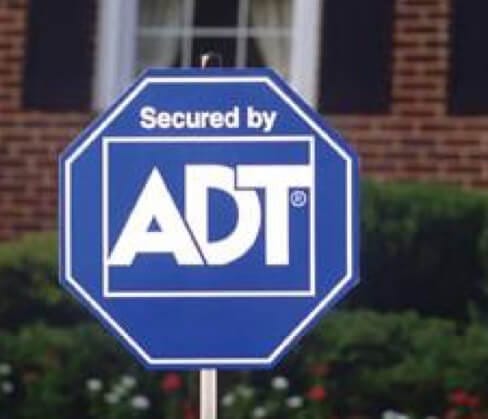 Blue ADT yard sign