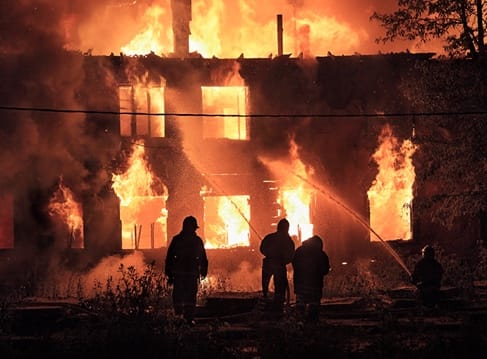 Firefighters putting home on fire out