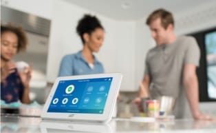 Image of ADT touch panel with customers