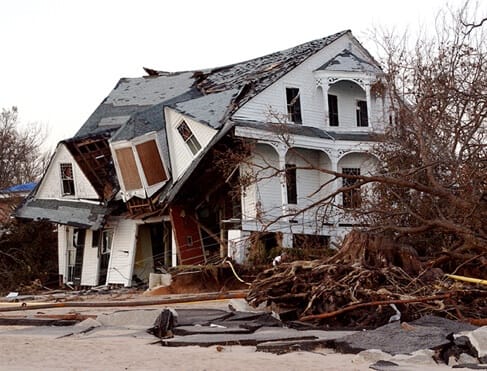 Home that was damaged by severe tornado