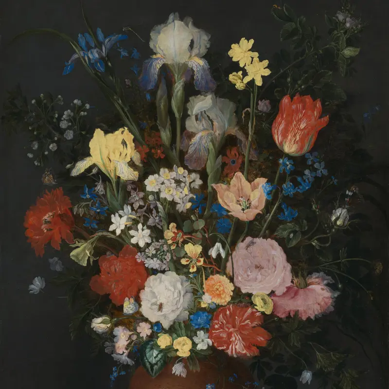 Bouquet in a Clay Vase