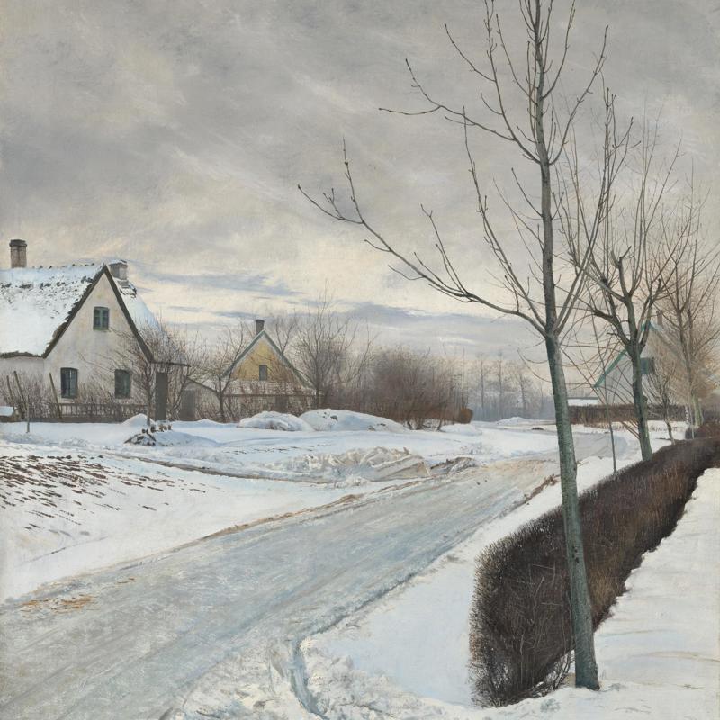 Ring's 'Road in the Village of Baldersbrønde (Winter Day)'