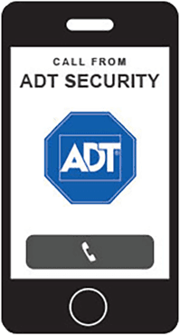 Cell phone icon being called by ADT security